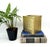 Glam, vintage gold-toned metal tissue box cover designed to resemble a finely woven basket. The openwork basketweave...