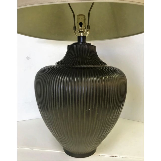 Mid 20th Century Large Scale Metal Lamp With Shade For Sale - Image 5 of 12