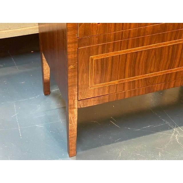 This pair of Italian walnut inlaid side tables is a stylish and elegant addition to any home. These tables feature a...