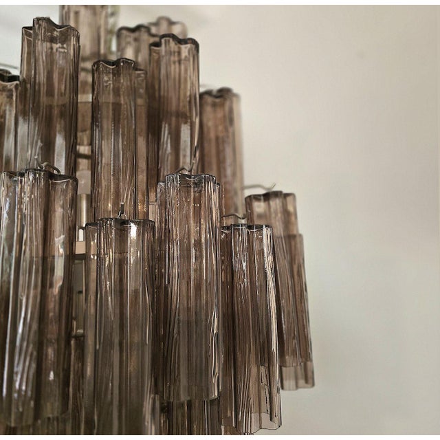 1990s Large Brown Tronchi Murano Glass, Mid Century Chandelier For Sale - Image 15 of 15