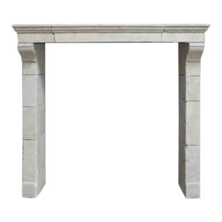 Original Antique French Savonnieres Limestone Mantel For Sale