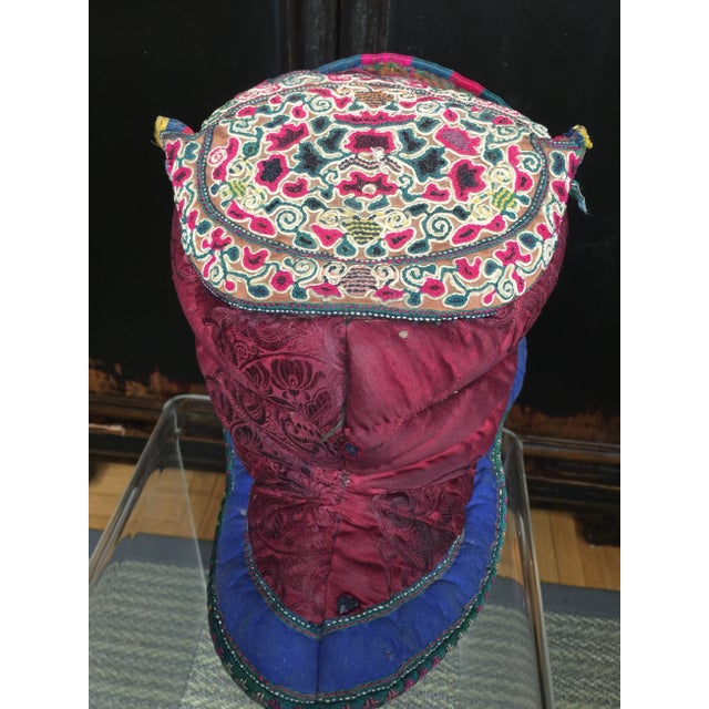 Early 20th Century Early 20th Century Chinese Minority Embroidered Hat For Sale - Image 5 of 10