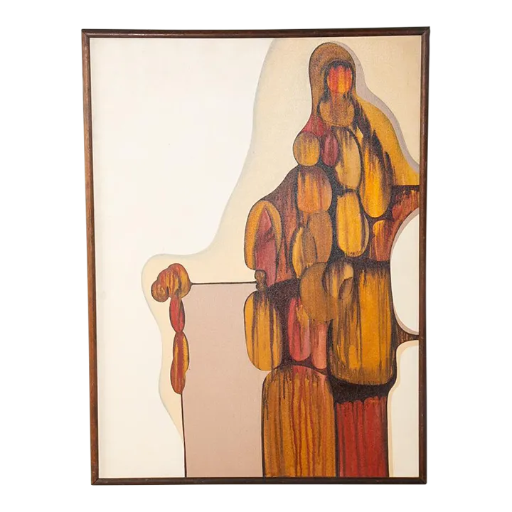 Mid Century Modern Original Painting Pop Art Abstract