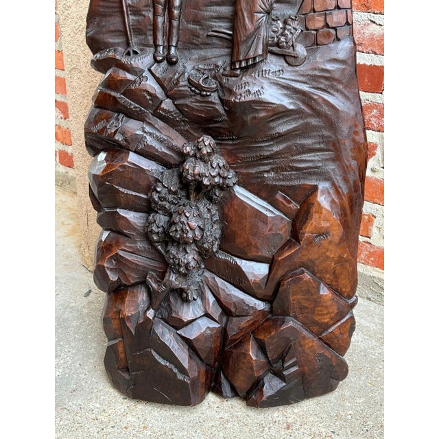 Antique French Carved Wood Wall Sculpture the Angelus by Jean Francois Millet For Sale - Image 9 of 13