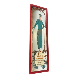 Art Deco Style Advertising Mirror, 1950s For Sale