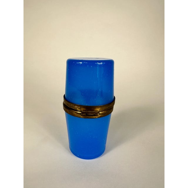 Early 20th Century Early 20th Century Turquoise French Round Casket Box For Sale - Image 5 of 8