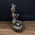 Vintage Bronze Green Tara Statue With Gemstone Inlays For Sale - Image 4 of 9