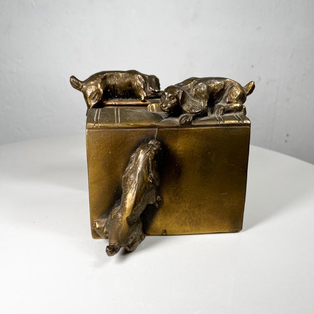 1930s 1930s Bronze Brass Cocker Spaniel Dog Bookends Florida Usa For Sale - Image 5 of 12