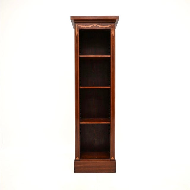 Slim Antique Georgian Open Bookcase, 1900 For Sale - Image 3 of 11