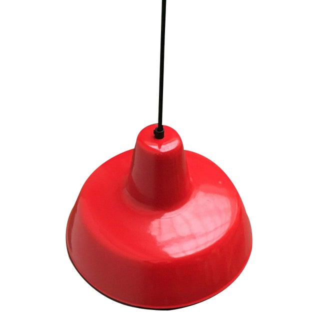 Mid-Century German Enamel Pendant Lamp from Kaiser Idell / Kaiser Leuchten, 1960s For Sale