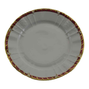1960’s Vintage KPM Collector's Purple Red Border and Gold Rim Dinner Plate