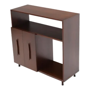 Mid 20th Century Walnut Mid-Century Modern Accordion Door Entry Hall Cabinet