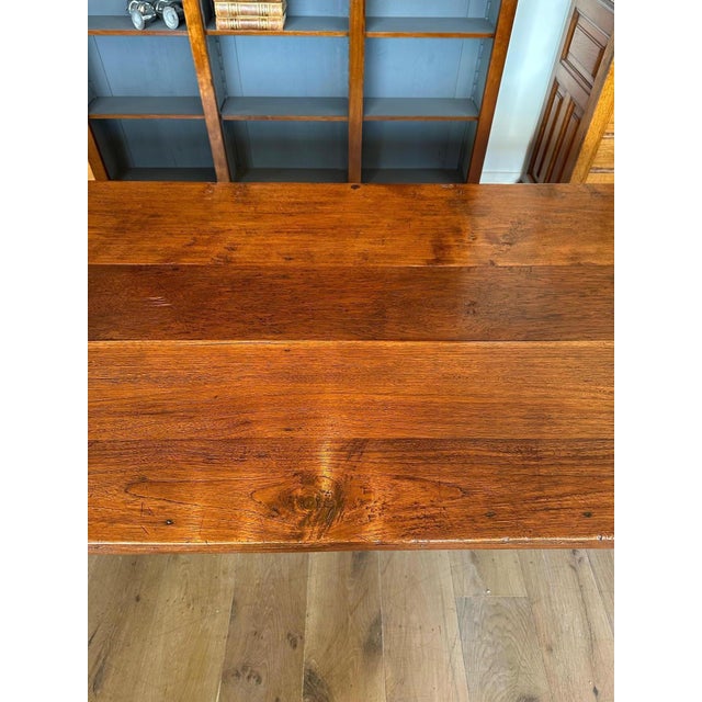 Large Antique Colonial Farmhouse Table, 1890s For Sale - Image 3 of 11