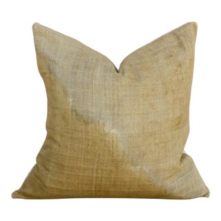 Vintage Rupa Indian Olive Organic Silk Pillow For Sale