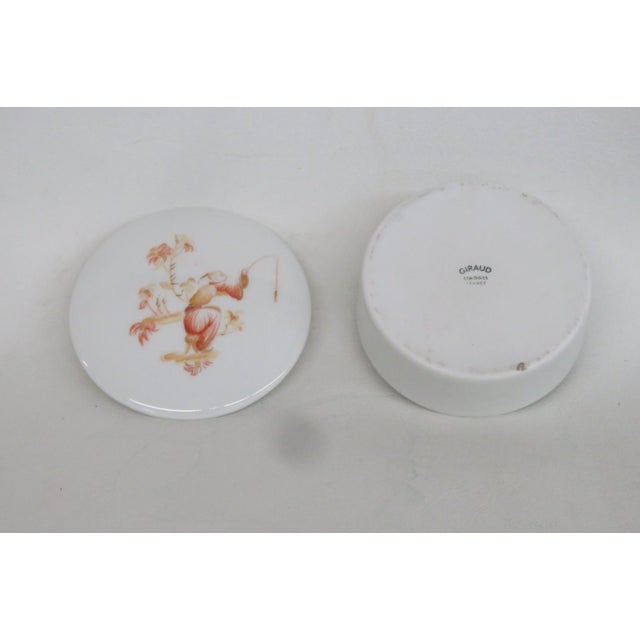 Chinoiserie Giraud Limoges France Chinoiserie Trinket Box Porcelain Vanity Container 4855b For Sale - Image 3 of 15