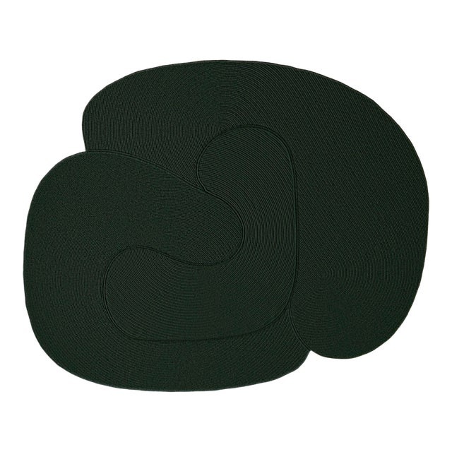 Riff Rug, 4x6ft, Hunter Green, From Souda, Braided, Coiled Wool Area Rug For Sale