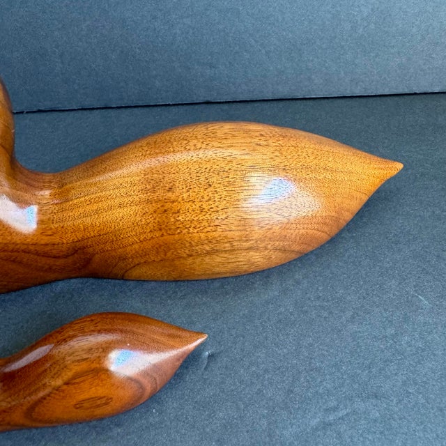 Vintage Hand Carved Wood Loon Duck & Duckling by Glenn Duncan For Sale - Image 4 of 11