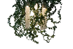 Flower Power Ceiling Lamp with Murano Glass & Artificial Ivy Garland from VGnewtrend