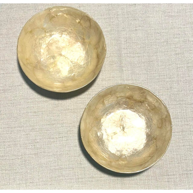 Mid 20th Century MCM Gumps Capiz Bowls and Scalloped Shell Dishes Catchalls and Trays - A 9 Piece Set For Sale - Image 5 of 11