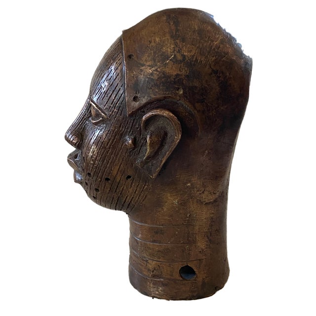 Benin Bronze Head of Oba Nigeria African Chairish