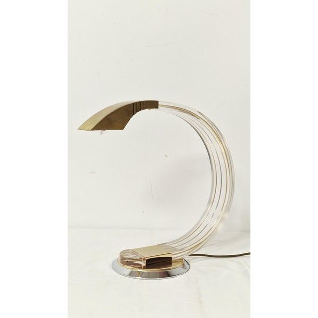 Gold Vintage Italian Table Lamp, 1980s For Sale - Image 8 of 11