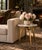 Mid-Century Modern Deco White Marble & Brass Side Table For Sale - Image 3 of 3