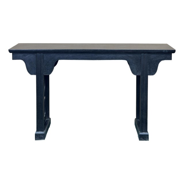 Chinese Dark Brown Black Huali Rosewood Ming Style Altar Table For Sale