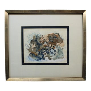 Abstract Watercolor Painting on Handmade Paper For Sale