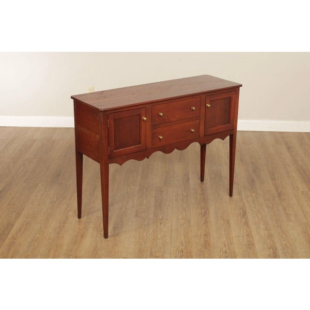 High Quality Custom Crafted Solid Cherry Wood Huntboard Having Center Dovetailed Drawers Flanked with Single Door...