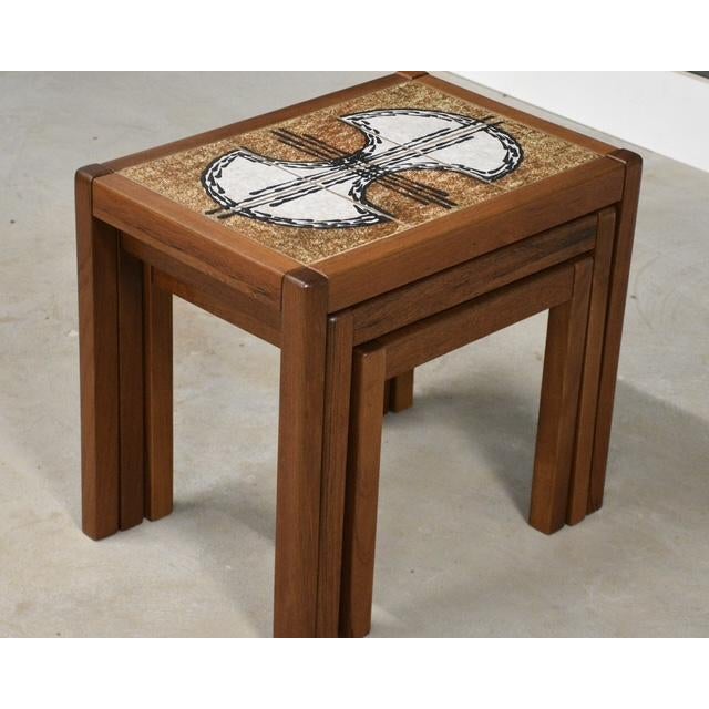 1960s Danish Modern Teak Nesting End Tables - Set of 3 For Sale - Image 4 of 8