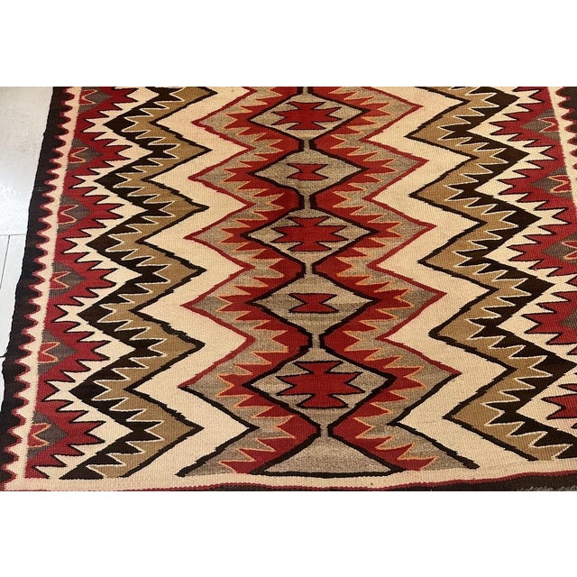 1900s, Handmade Antique Native American Navajo Style Rug 3.10' X 5.8' For Sale - Image 4 of 7