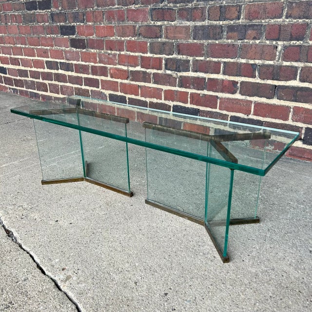 Pace Brass and Glass Coffee Table For Sale - Image 10 of 10
