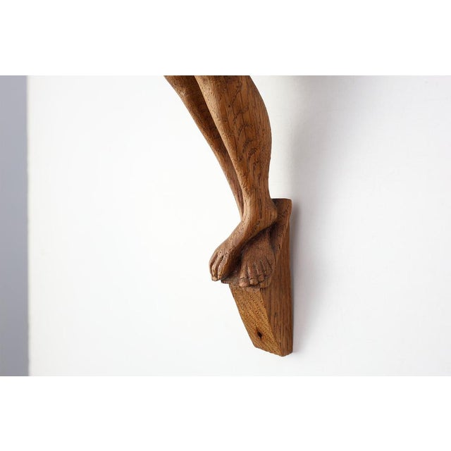 Late 19th Century Sculpted Oak Crucifix, Italy, 1800s For Sale - Image 12 of 14