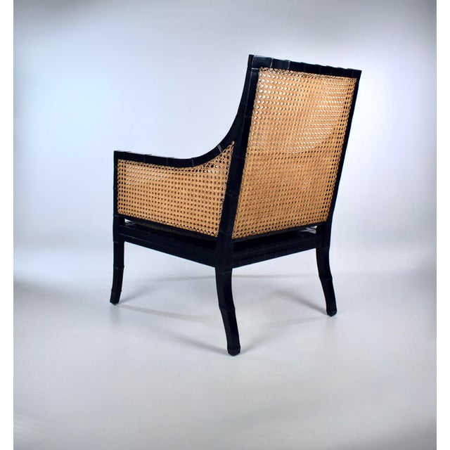 Hickory Chair Double-Caned Faux Bamboo Beaufort Armchair For Sale - Image 9 of 14