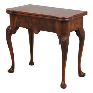 Vintage Burlwood English George II Game Table For Sale