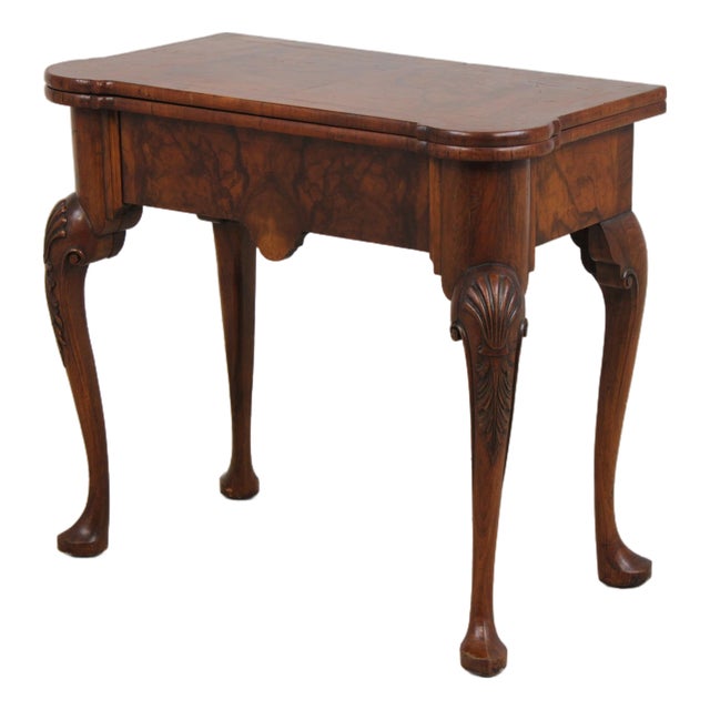 Vintage Burlwood English George II Game Table For Sale