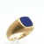 1980s 14k Yellow Gold Solitaire Lapis Ring, Size 6.25 For Sale - Image 4 of 10