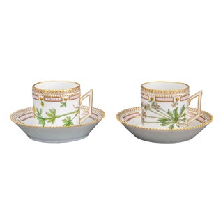 Royal Copenhagen "Flora Danica" Teacups, Pair For Sale