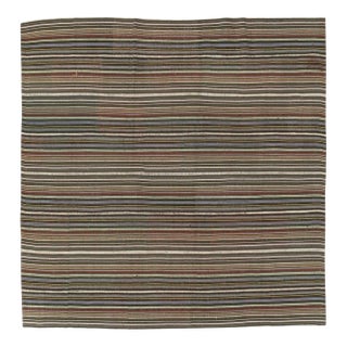 Galerie Shabab Collection Mid-20th Century Handmade Turkish Flatweave Kilim Small Square Room Size Carpet For Sale