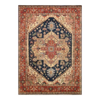 Pasargad Home Serapi Navy Wool Area Rug- 8' 0'' X 10' 1'' For Sale