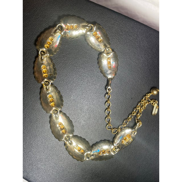 1950s 1950s Articulated Leaf Shape Choker Necklace Marked, BSK For Sale - Image 5 of 6