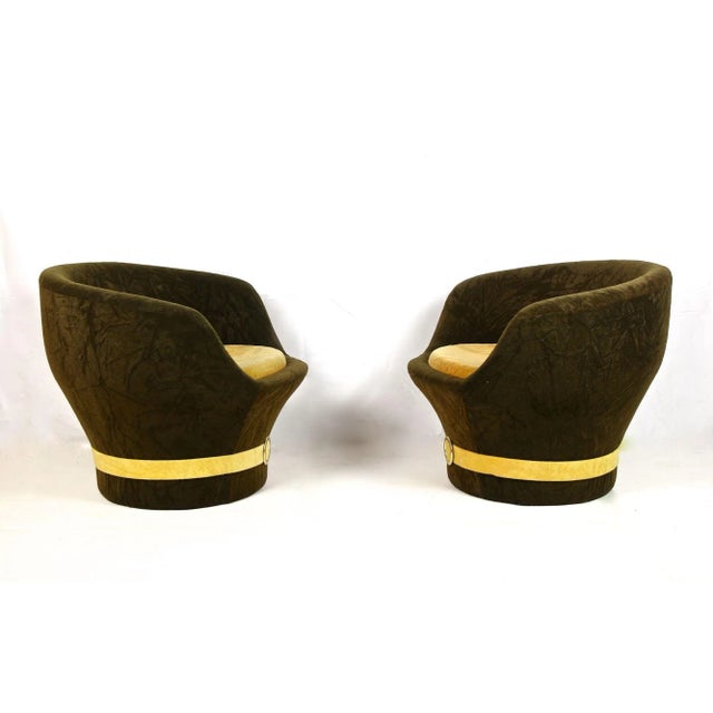 Set of Mid-Century Velvet Lounge Chairs, Italy, 1960s For Sale - Image 4 of 12