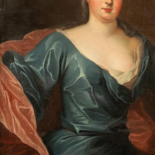 Antique 18thC Royal French Oil Painting Portrait Elizabeth Madame Palatine 1780 by Nicolas Bernard Lépicié, 1780 For Sale - Image 13 of 15