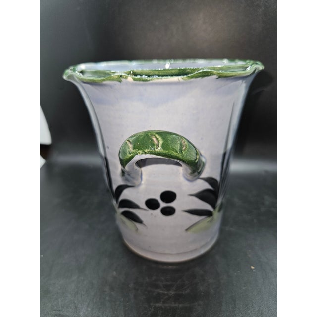 Vintage Mexican Pottery Vase or Planter For Sale - Image 4 of 5