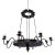 Vintage Handcrafted Iron Black and Gold 8-Light Pendant Chandelier For Sale
