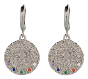 Powerful Talisman Evil Eye Silver Earrings, A Pair