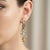 Modern Fleur De Lis Chandelier Earrings Studs With Citrine in Silver, Gold, A Pair For Sale - Image 3 of 6