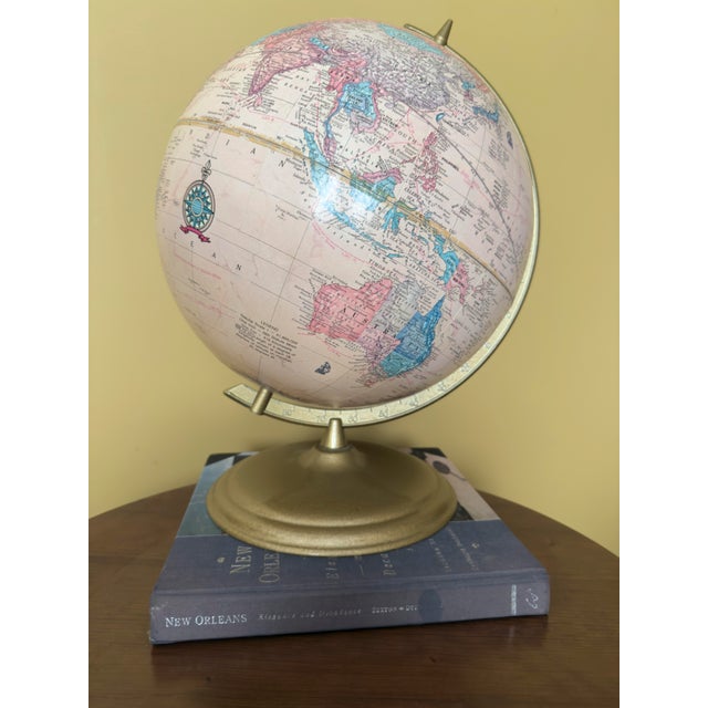 Vintage 12-Inch Cram Imperial World Globe by the George F. Cram Co. For Sale - Image 10 of 10
