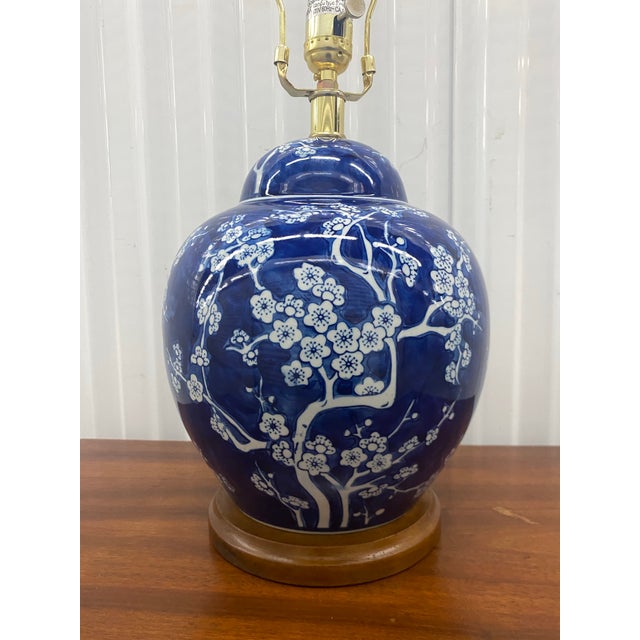 Ceramic Asian Blue Ralph Lauren table Lamp For Sale - Image 7 of 12