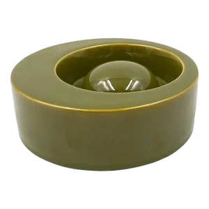 Mid-Century Green Ceramic Ashtray, Sicart Italy 1969